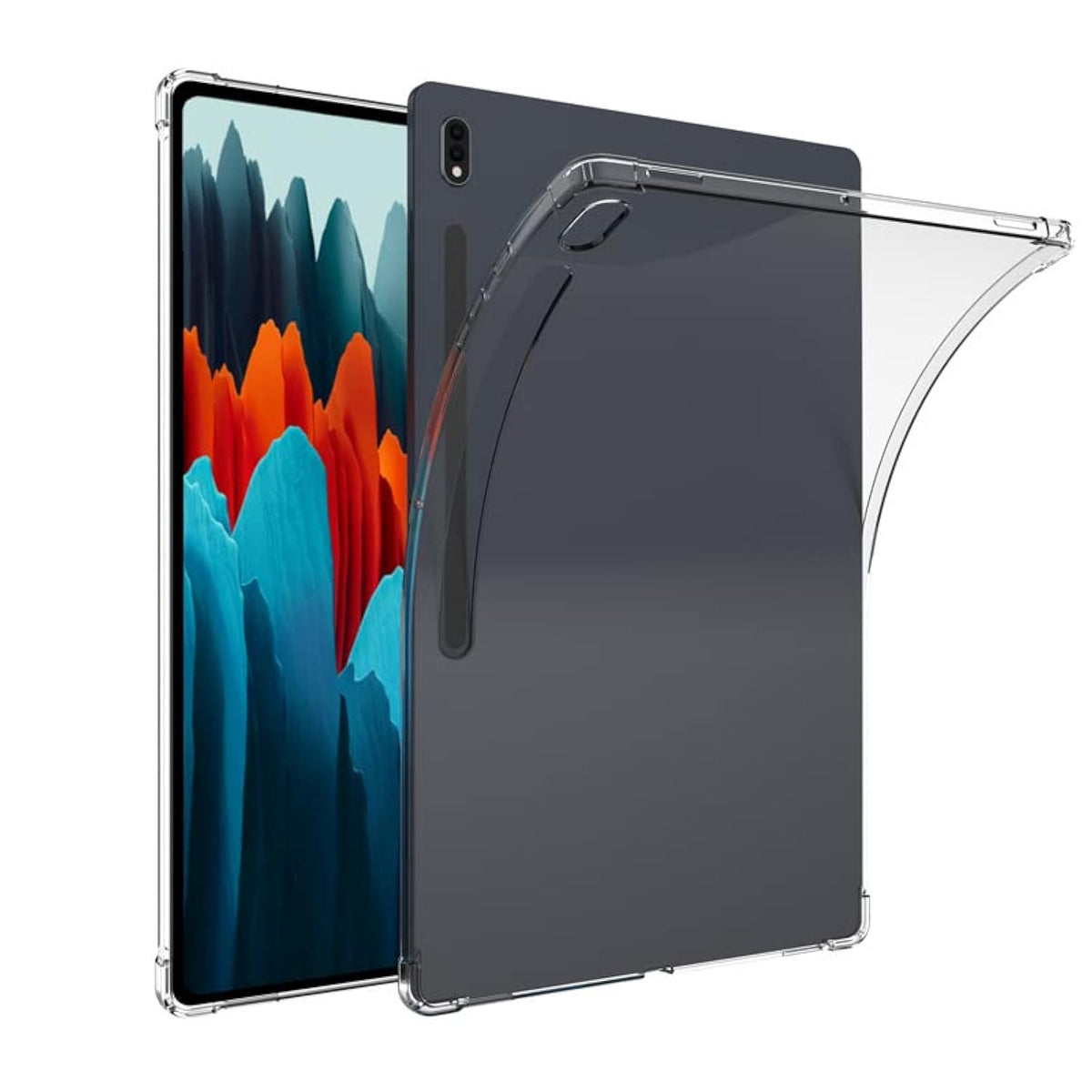 Clear Back Case For 12.4" Samsung Galaxy Tab S8 Plus 2022/S7 Fe 2021/S7 Plus 2