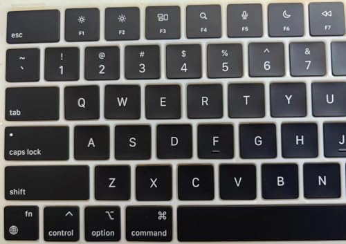 Laptop Keyboard Keycaps Keys Replacement For Macbook Pro/Air Retina 13.6/14/15/16" M2/M3 Pro Model A2681 A3113 A2941 A3114 A2779 A2780 A2918 A2992 A2991 2022-2024 Year (Black)