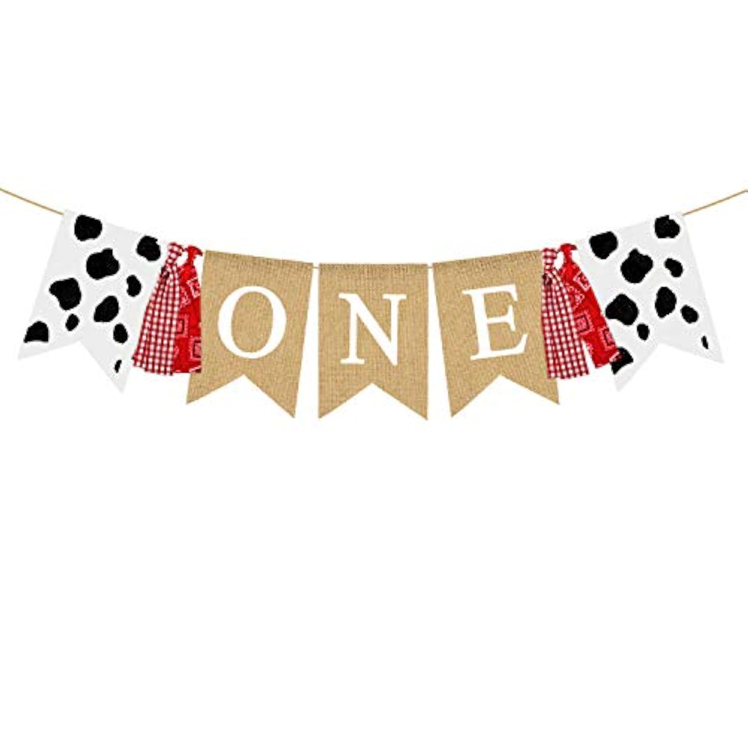 Farm Boy Girl 1St Birthday One High Chair Banner Barnyard Cow Theme Garland