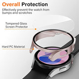 2 Pack Screen Protector Case Compatible With Samsung Galaxy Watch 5/Galaxy Watch 4 Case 40Mm, With Built-In Screen Protector Hard Pc Ultra Thin Anti-Scratch Protective Cover (Rose Gold/Clear)
