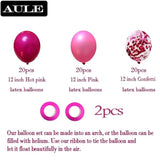 Hot Pink Pink Balloons 12In 60Pcs Premium Latex Magenta Confetti With 64Ft Ribbon