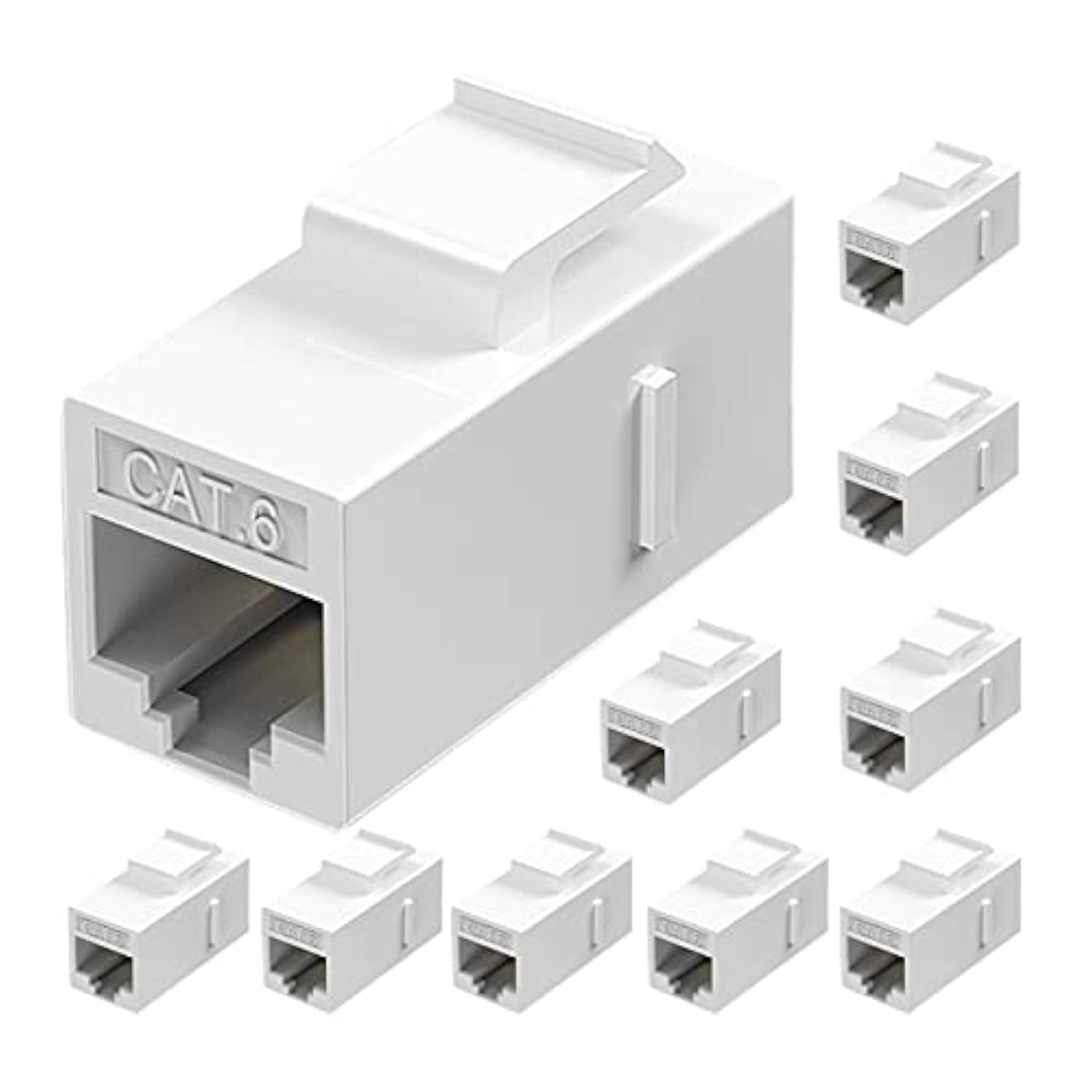 Cat6 Keystone Coupler Rj45 Ethernet Insert Jack Coupler 10 Pack Female To Fema