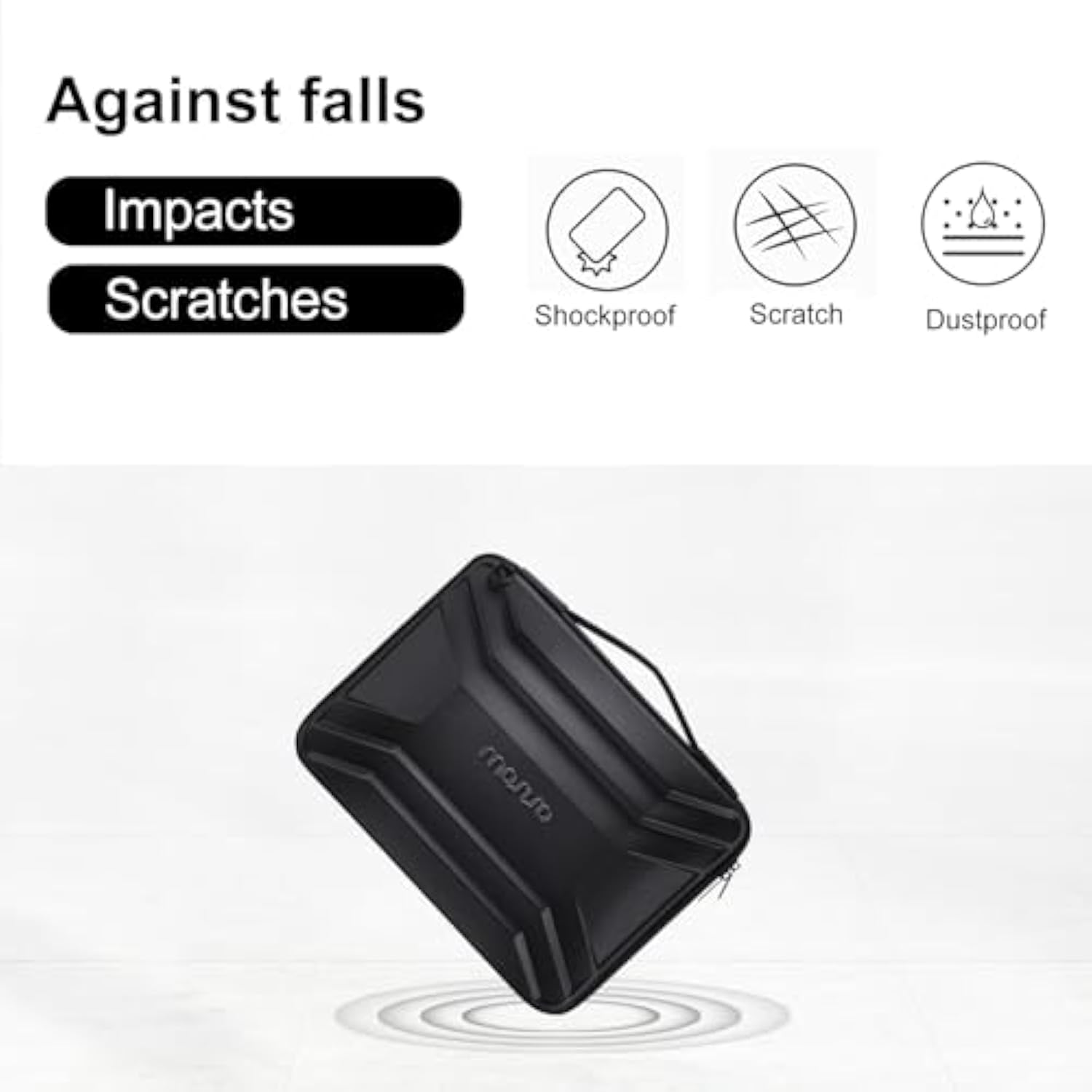 MOSISO 15-15.6 inch Hard Shell Laptop Sleeve Shoulder Bag, Waterproof Shockproof Protective Symmetrical Trapezoid EVA Computer Bag Carrying Case Compatible with MacBook Pro 16, HP, Dell Notebook,Black