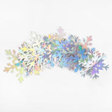 Iridescent-Holographic Snowflake-Snow Christmas Party-Decorations Garland - 12Pcs 3D Winter Wonderland Frozen Hanging Streamers Banner,Disco Birthday Baby Bridal Shower Wedding Decor Supplies