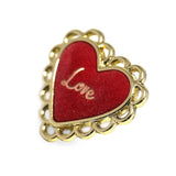 20 Pcs Wine Red Resin Heart Metal Shank Sewing Buttons For Coats -25Mm