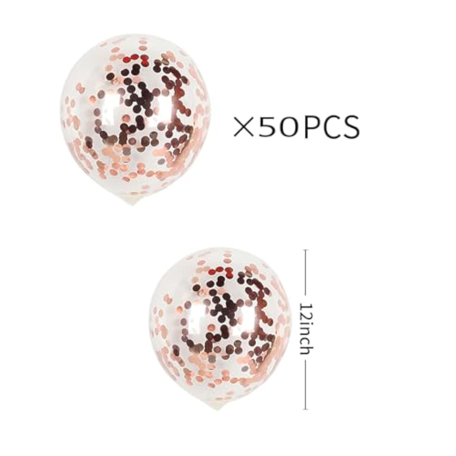 Gold Confetti Balloons, 50 Pack, 12 Inch, Clear Balloons With Gold Confetti Inside, For Wedding, Baby Shower, Engagement Party Decoration