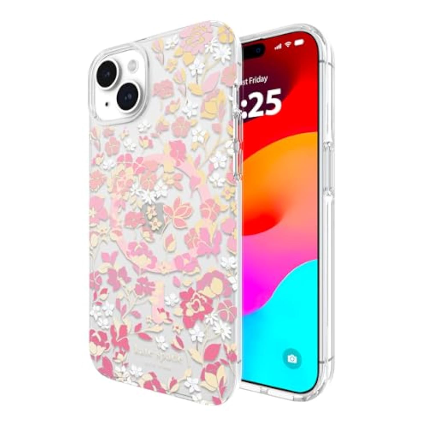 Iphone 15 Plus Case, Compatible With Magsafe - Flowerbed Pink Ombre