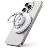 Double Phone Ring Magnetic Charging Holder | Wireless Charging Phone Ring Stand | 3-In-1 Charging Station For Apple Devices | Multi-Device Travel Charger For Iphone, Airpods & Apple Watch (White)