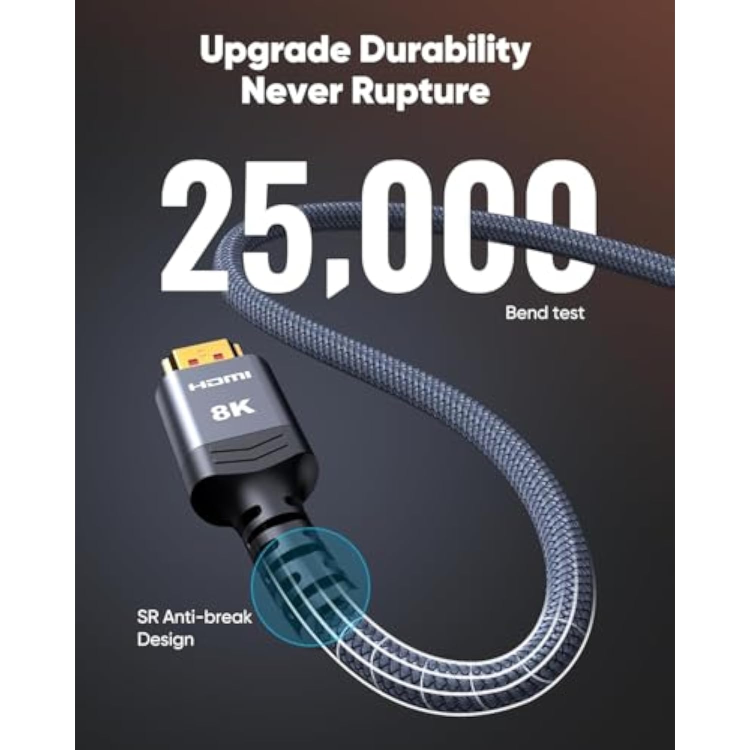 Short 8K Hdmi Cable 1Ft/0.3M 48Gbps, Ultra High Speed Hdmi Braided Cord-4K@120