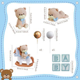 Luxury Blue Bear Cake Toppers Oh Boy Baby Shower Birthday Decorations
