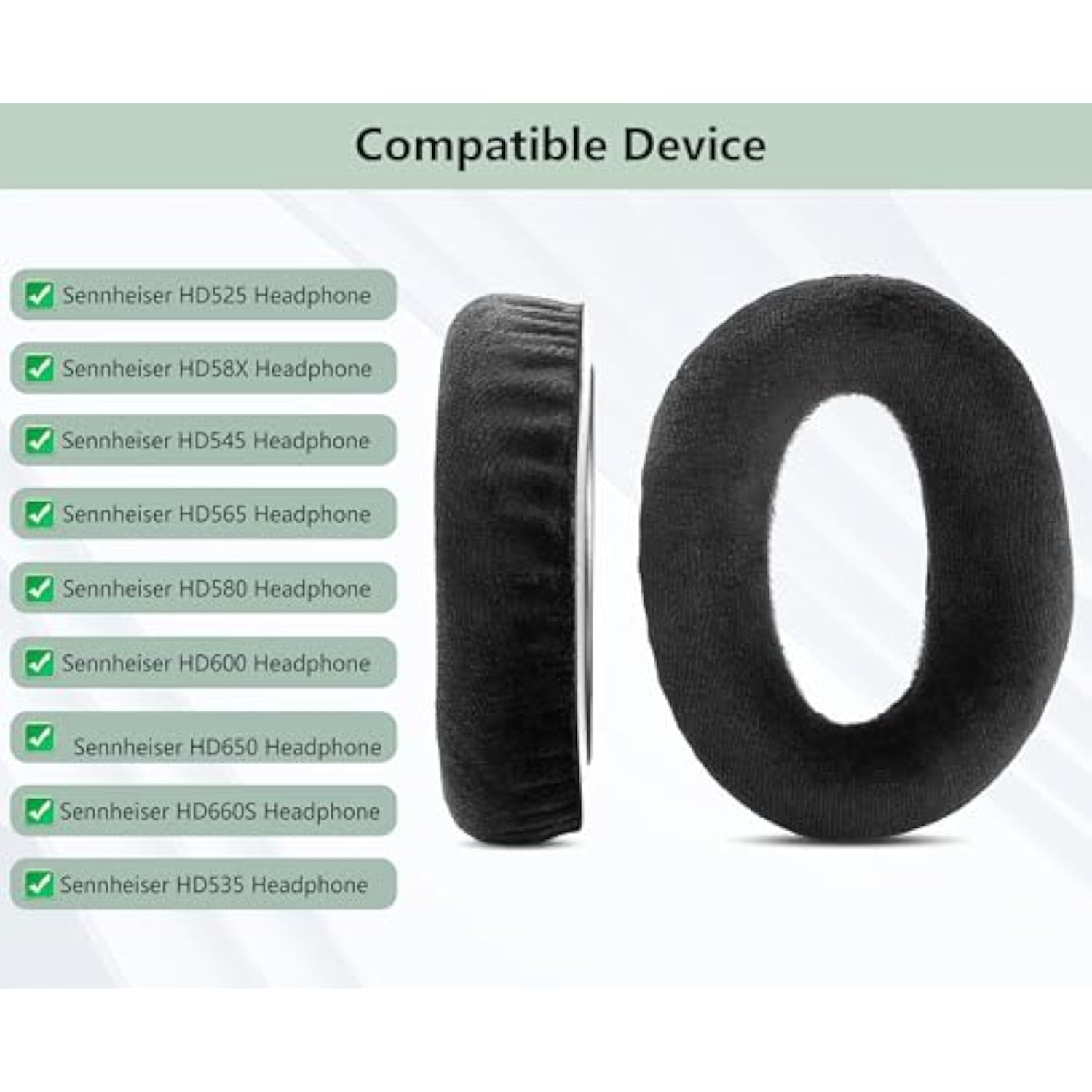 Soft Fabric Earpads Replacement Compatible With Sennheiser Hd525 Hd58X Hd545 Hd565 Hd580 Hd600 Hd650 Hd660S Hd535 Headphones Ear Pads Cushion(Soft Fabric/High Density Foam)