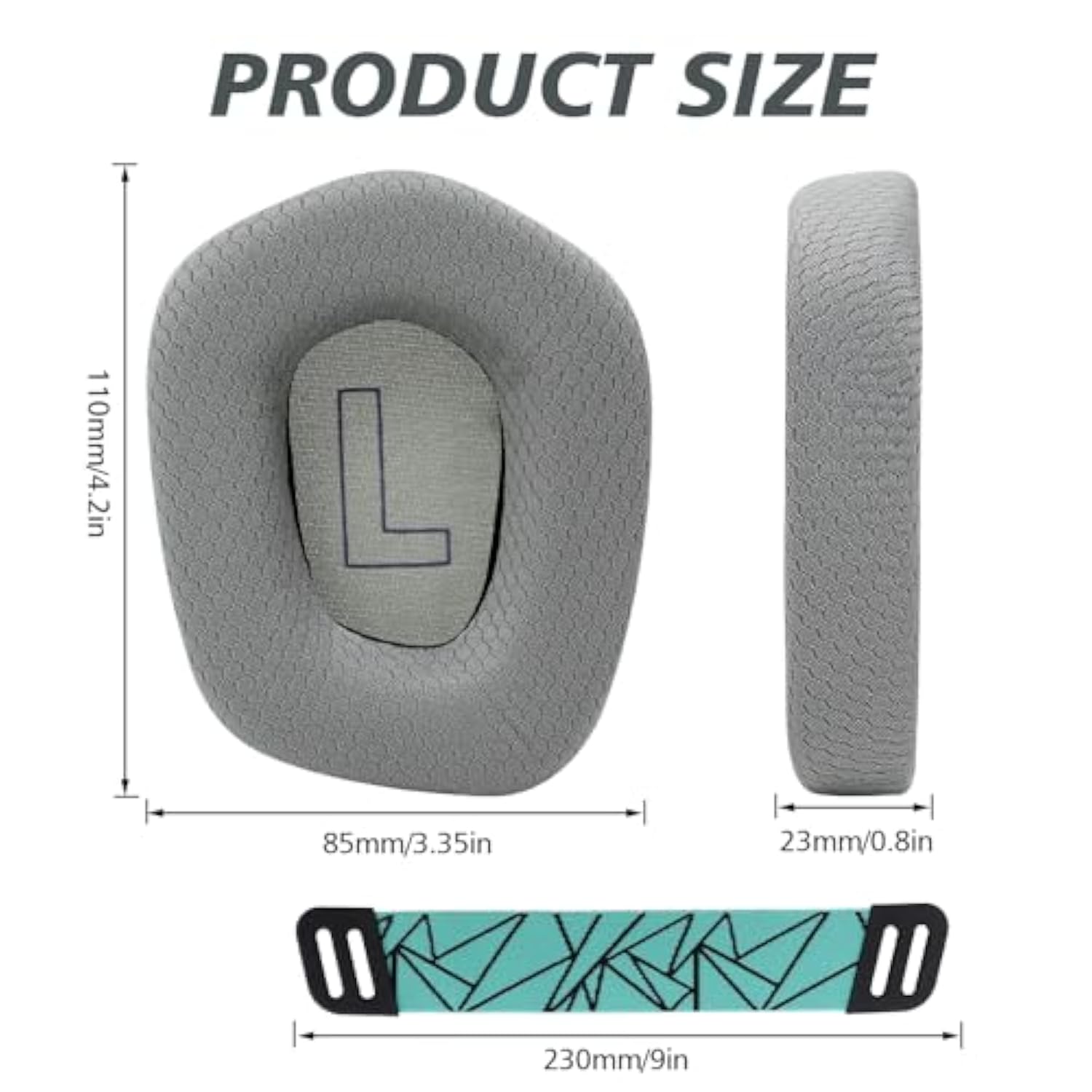 Earpads Replacement For Logitech G733 G535 G335 Lightspeed Wireless Gaming Headset, Ear Pads Cushions With Comfort Noise Isolation Foam (Gray)