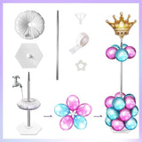 Balloon Column Kit Set Of 2, Balloon Stand For Floor With Base And Metal Telescopic Pillar?6.6Ft Adjustable Height?For Birthday,Graduation,Baby Shower, Wedding Party Decoration