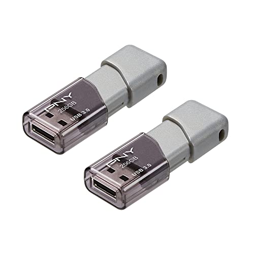 P-Fd256X2Tbop-Mp 256Gb Turbo Attaché 3 Usb 3.0 Flash Drive,Silver (Pack Of 2)