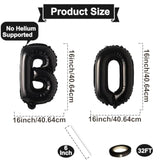 16" Black 'BOO' Mylar Balloons – Spooky Halloween Party Letter Banner