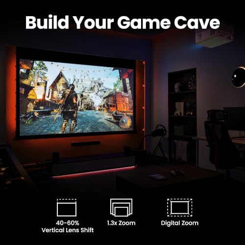 X3100I True 4K Uhd 4Led Gaming Projector, 3300 Ansi Lumens, 4.2Ms 1080P 240Hz, 100% Dci-P3, Preset Game Modes, Android Tv, 10W Trevolo Speakers, Vertical Lens Shift, Earc, 3D