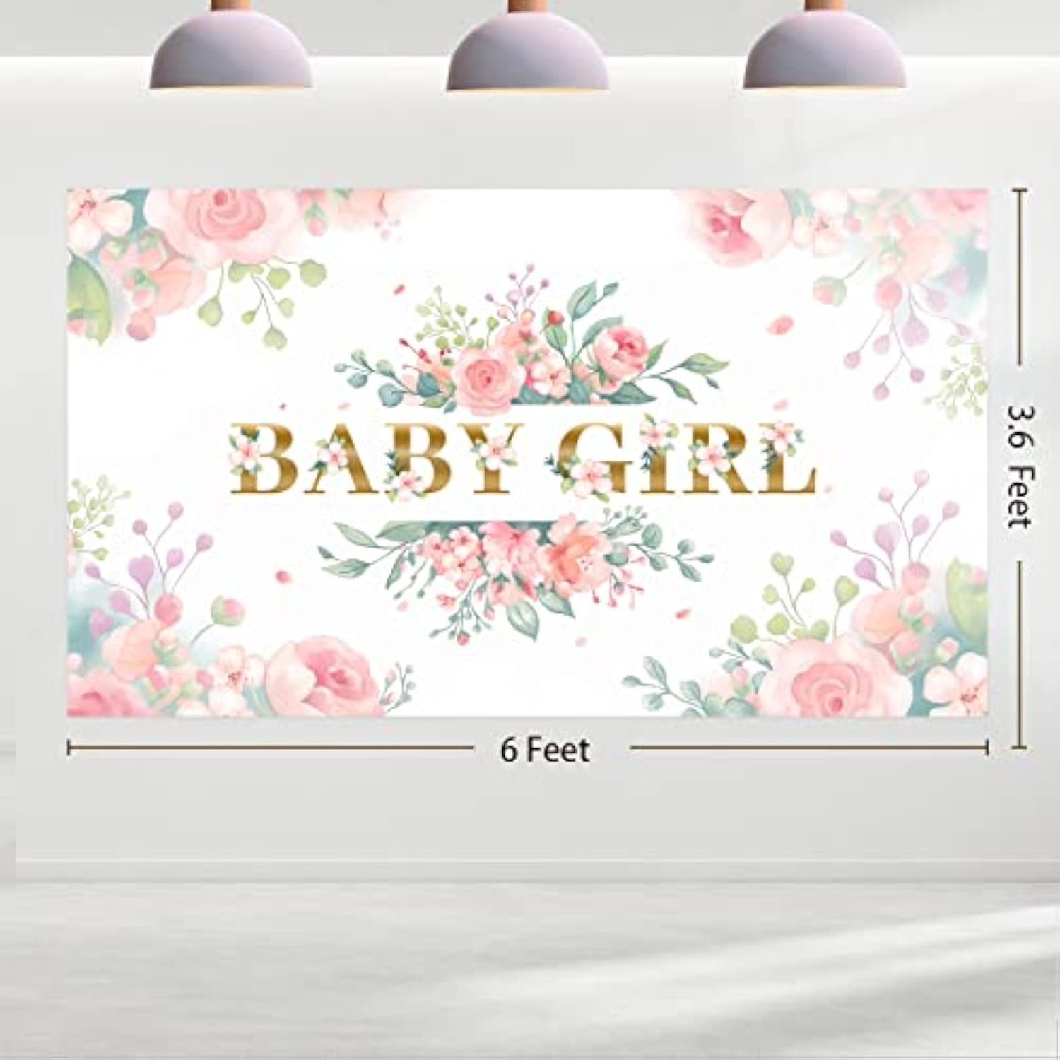 242PCS Floral Girl Baby Shower Decor Set with Tableware, Banner & Balloons