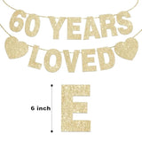 60 Years Loved Banner For 60Th Birthday Decorations For Men Women Pre-Strung 60Th Birthday Banner Party Decorations Gold Glitter