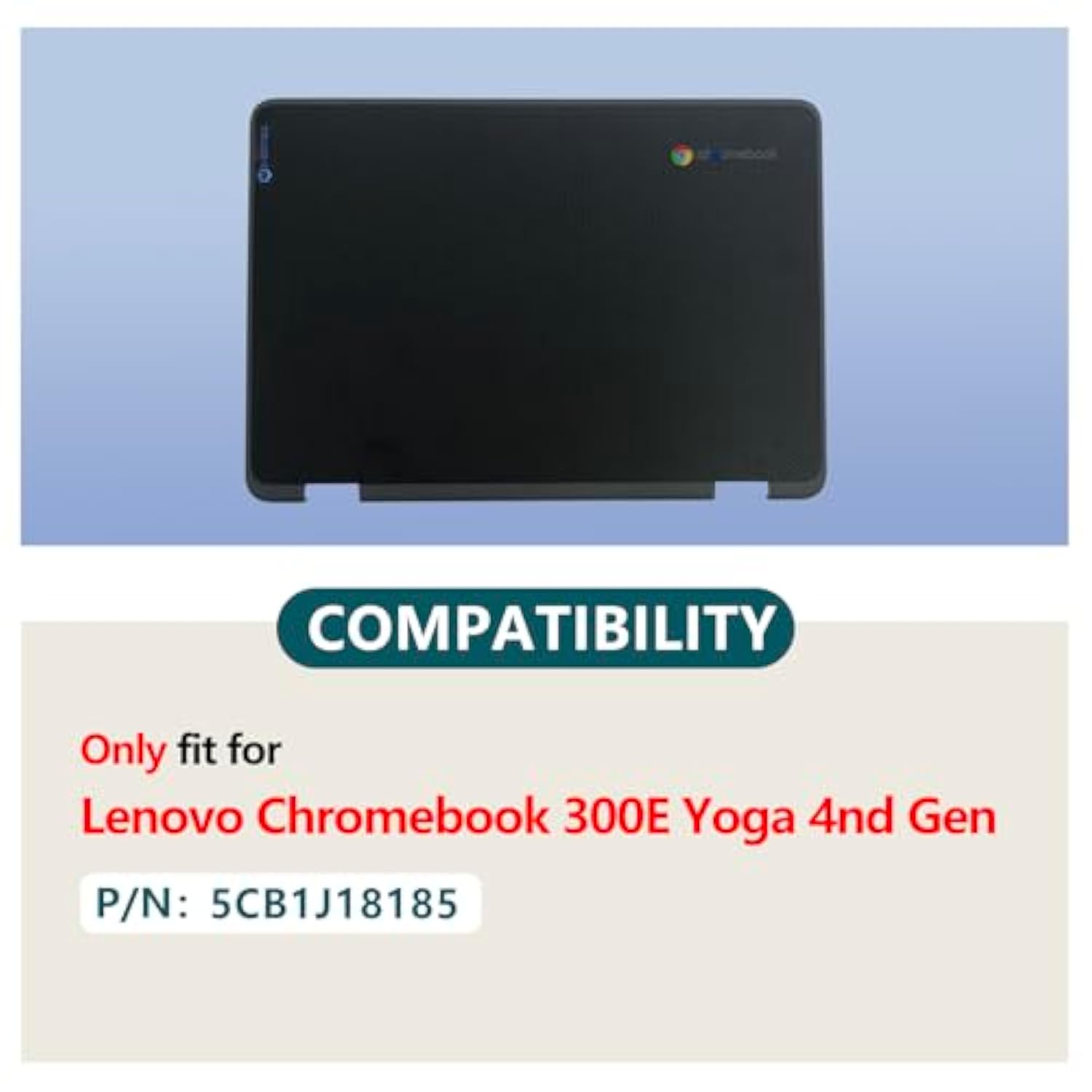 Replacement For Lenovo Chromebook 300E Yoga Gen4 Laptop Top Lid Lcd Back Cover Rear Case With Antenna Wifi 5Cb1J18185