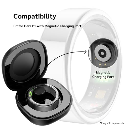 Herz P1 Rapid Charging Case - Smart Ring Portable Charging Case with 200 mAh Battery Magnetic Charger