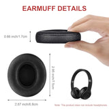 Solo 3 Replacement Ear Pads Compatible With Beats Solo 2 & Solo 3 Wireless On-Ear Headphones, Memory Foam Ear Cushions, Black