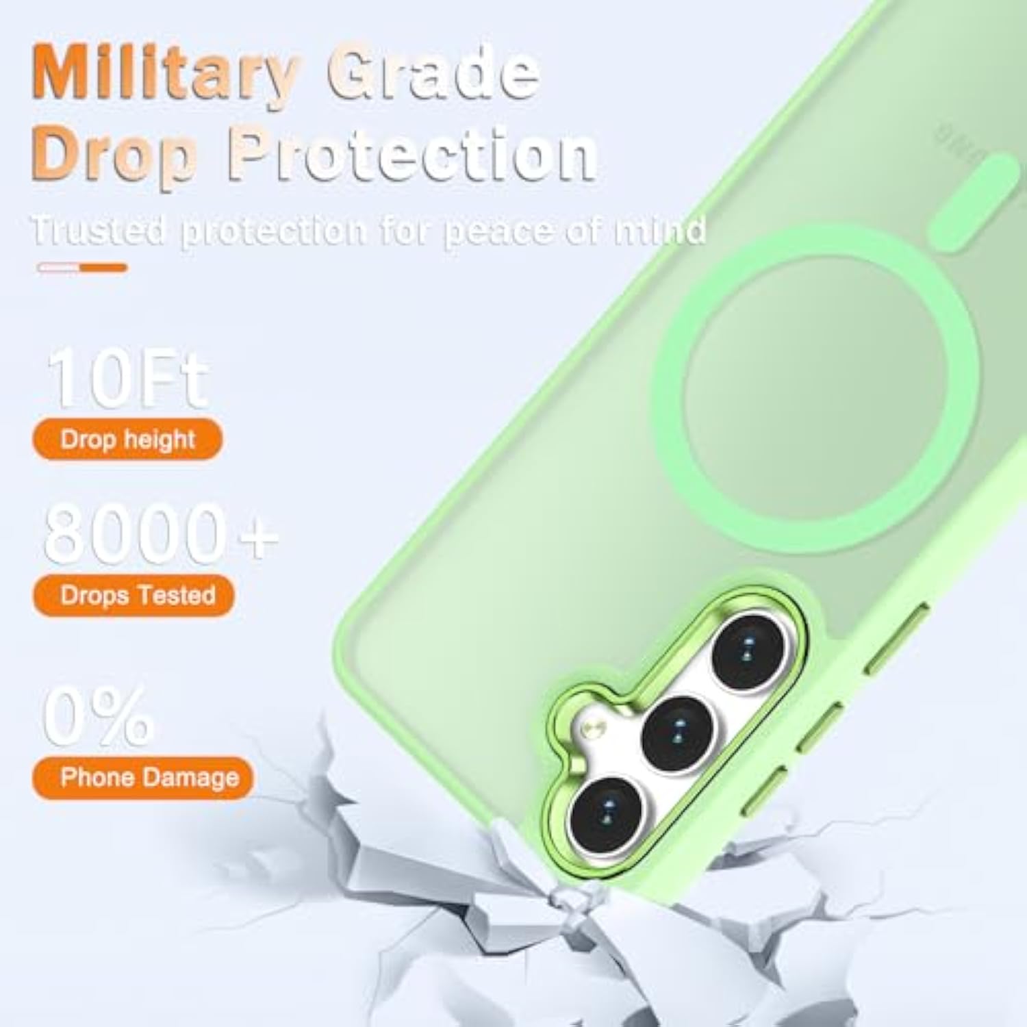 For Samsung Galaxy S25 Case, Matte Magnetic Phone Case With 1 Screen Protector, Support For , Translucent Frosted Shockproof Protective Cover For Samsung Galaxy S25, Mint Green