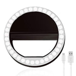 Selfie Ring Light Rechargeable Portable Clip-On Selfie Fill Light With 36 Led For Smart Phone Photography, Camera Video, Girl Makes Up Black …