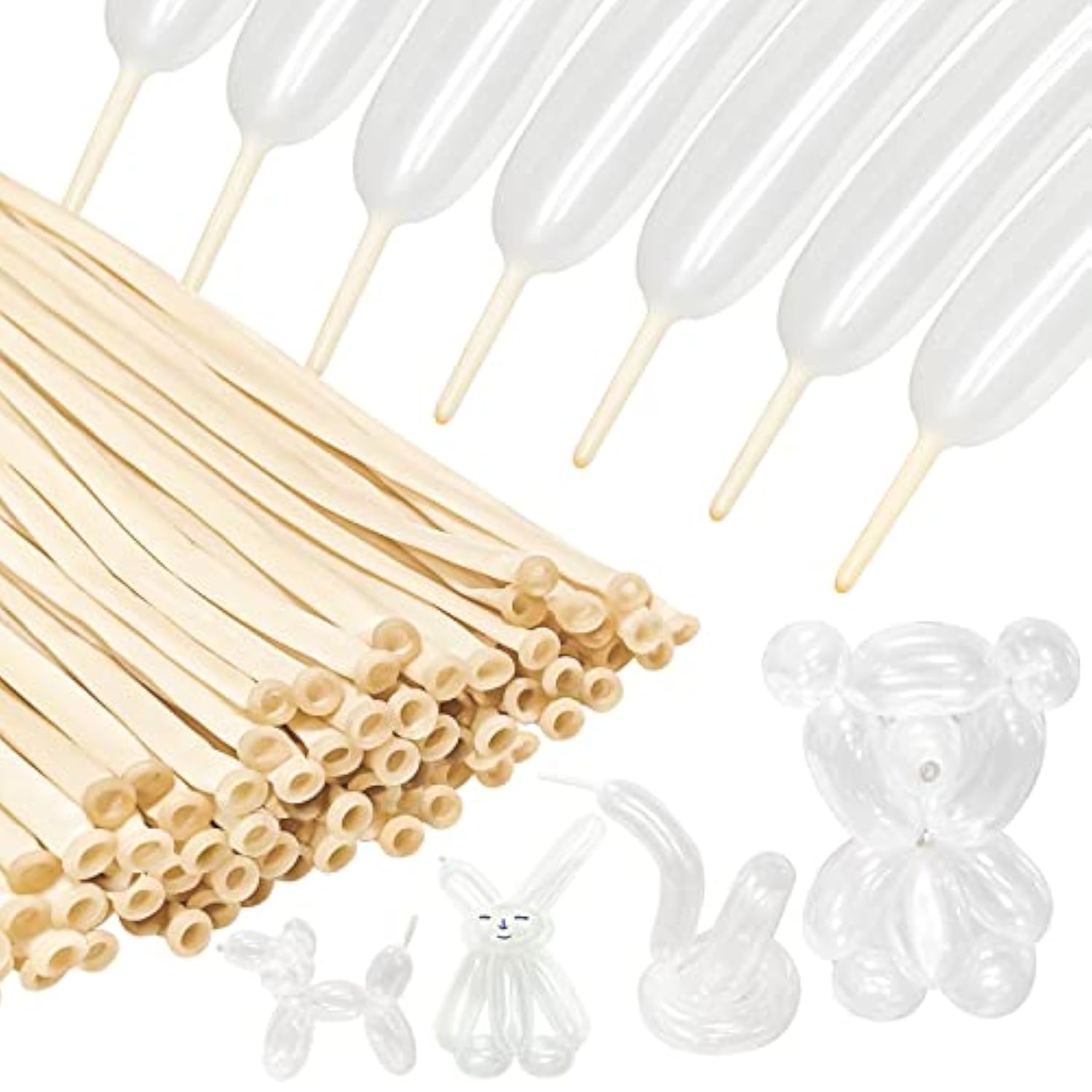 Clear 260Q Latex Balloons (100pcs): Animal Shapes, Party Art