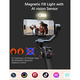 Hohem iSteady M6 Kit Smartphone Gimbal Stabilizer 3-Axis with Magnetic Fill Light/AI Tracking Sensor for iPhone Android with 0.91-inch OLED Display Max Payload 400g