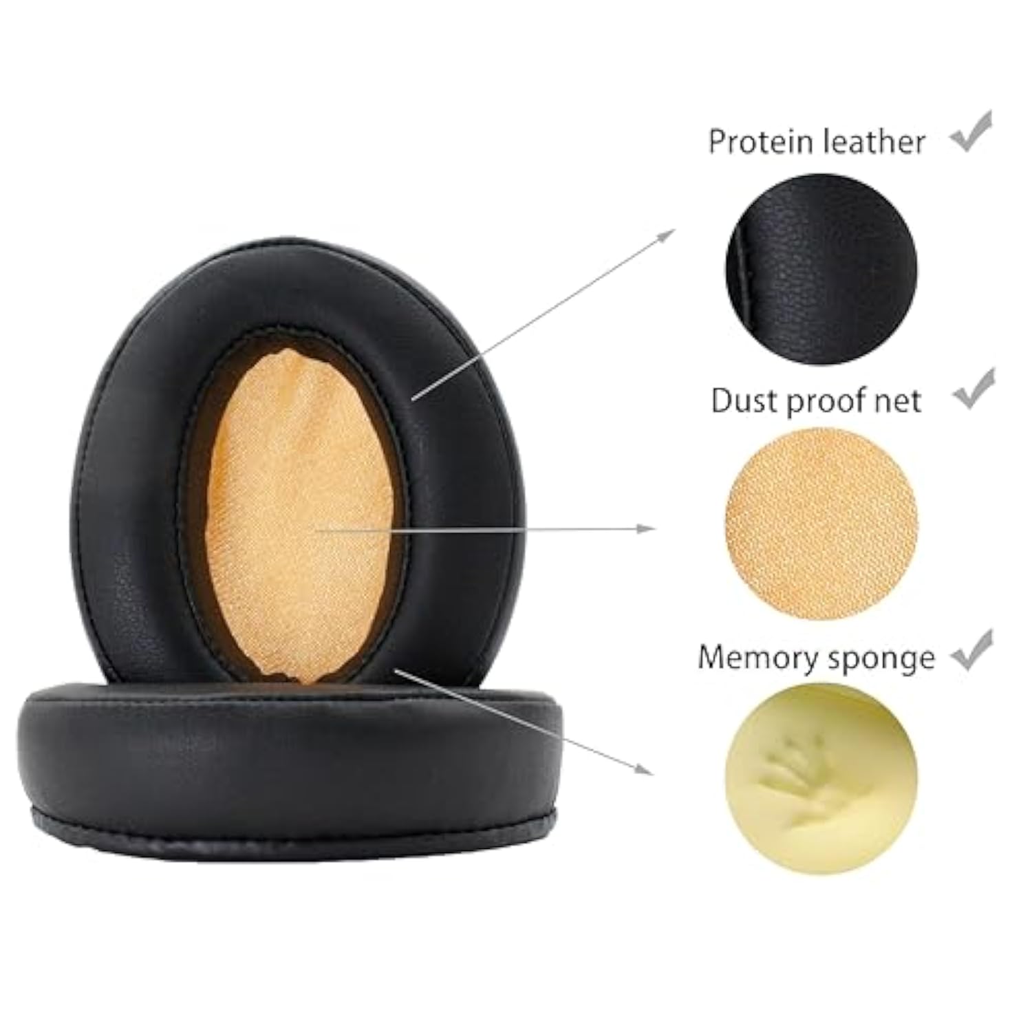 Momentum-2.0 Replacement Ear Pads Are Compatible With Sennheiser Momentum, Momentum2.0, Hd1 Over Headphones, Replacement Ear Pads Are Made Of Protein Leather And Memory Foam (Black + Brown)