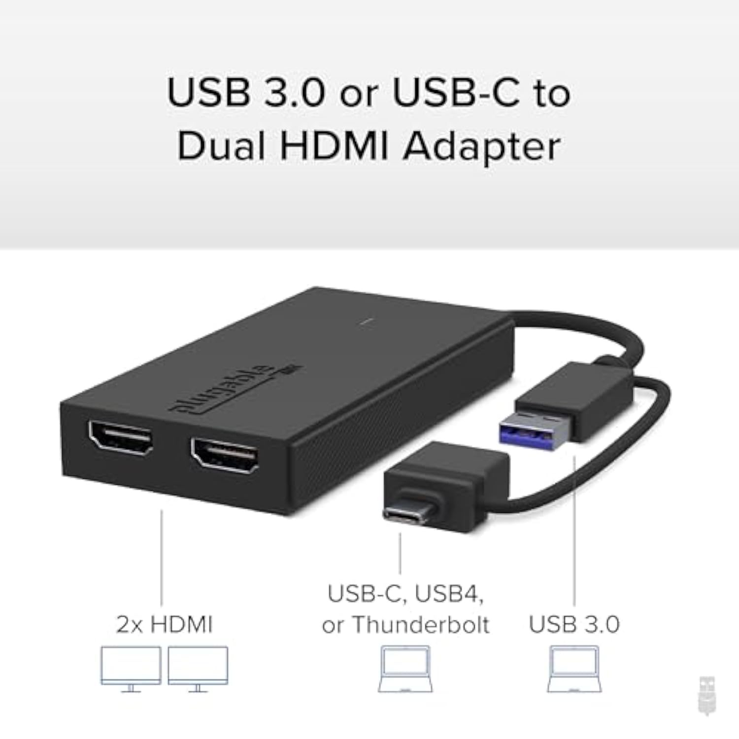 Usb 3.0 Or Usb C To Hdmi Adapter For Dual Monitors, Universal Video Graphics A