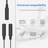 Guitar Y Cable, 6.35Mm 1/4 Inch Mono Ts Female To 2X6.35Mm 1/4 Inch Mono Ts Female Y Splitter Cable 20Cm/8Inch (635F-2Fmts)