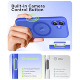 Magnetic For Iphone 16 Case With Camera Control Button,[Compatible With Magsafe][With Screen Protector & Camera Cover]Matte Translucent Shockproof Protective Iphone 16 Phone Case (Ultramarine)