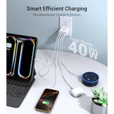 40W USB C Charger 2-Pack, 4-Port Fast Charging Block for iPhone & Tablets