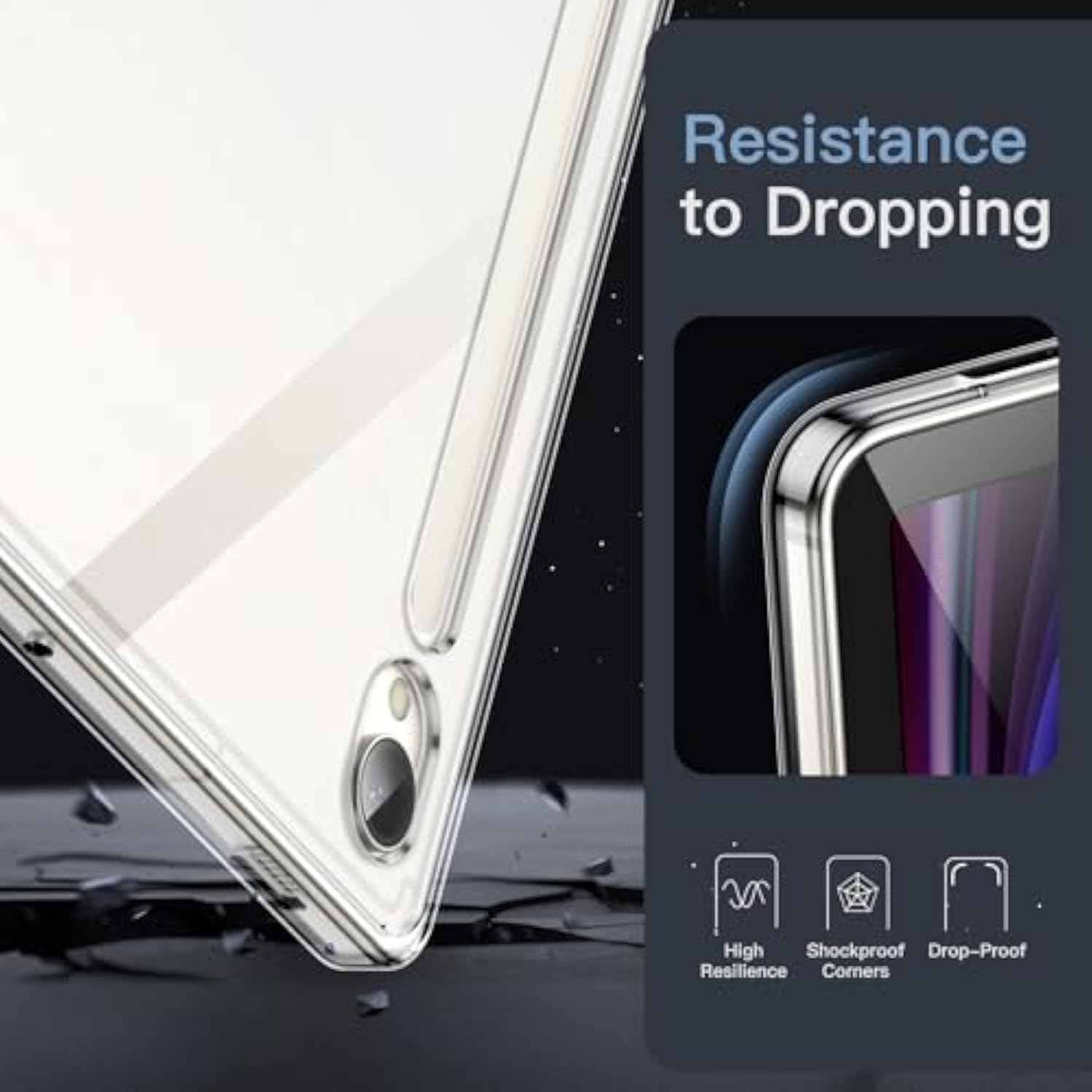 JETech Clear Case for Samsung Galaxy Tab S9 11-Inch, Anti-Yellowing Transparen