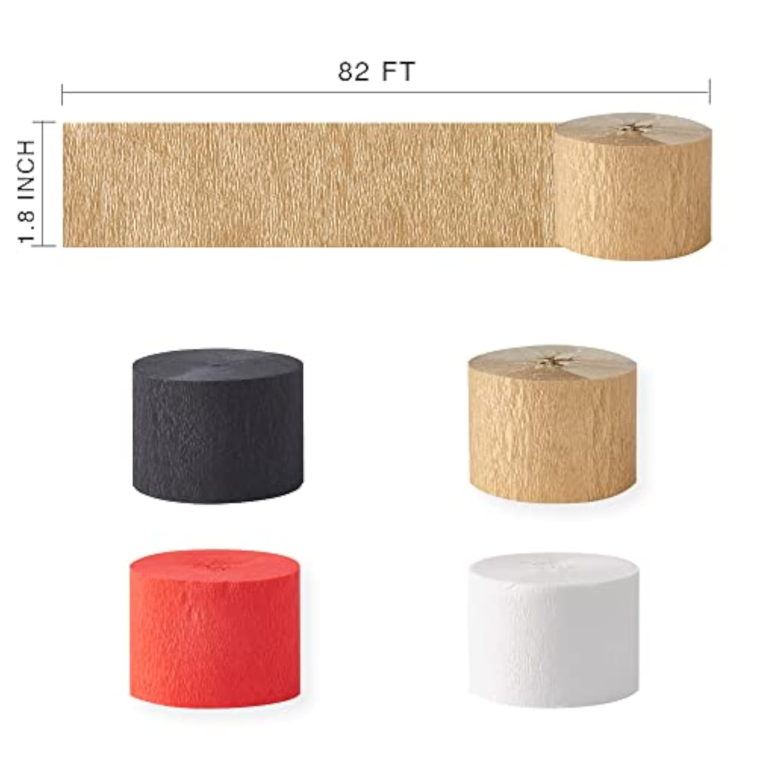 Red Black Gold Streamers 8 Rolls 656 Ft Birthday Party Decoration