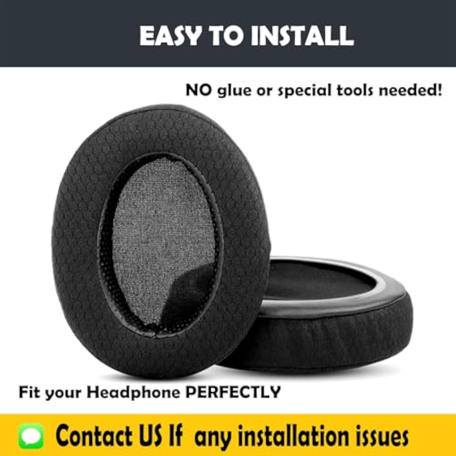 Earpads Replacement Cushion Compatible With Hyperx Cloud 2 / Alpha/Ath M50X M40X/Turtle Beach Stealth 400 600 Headphones/Headsets Ear Pads With Breathable Fabric/High Density Foam