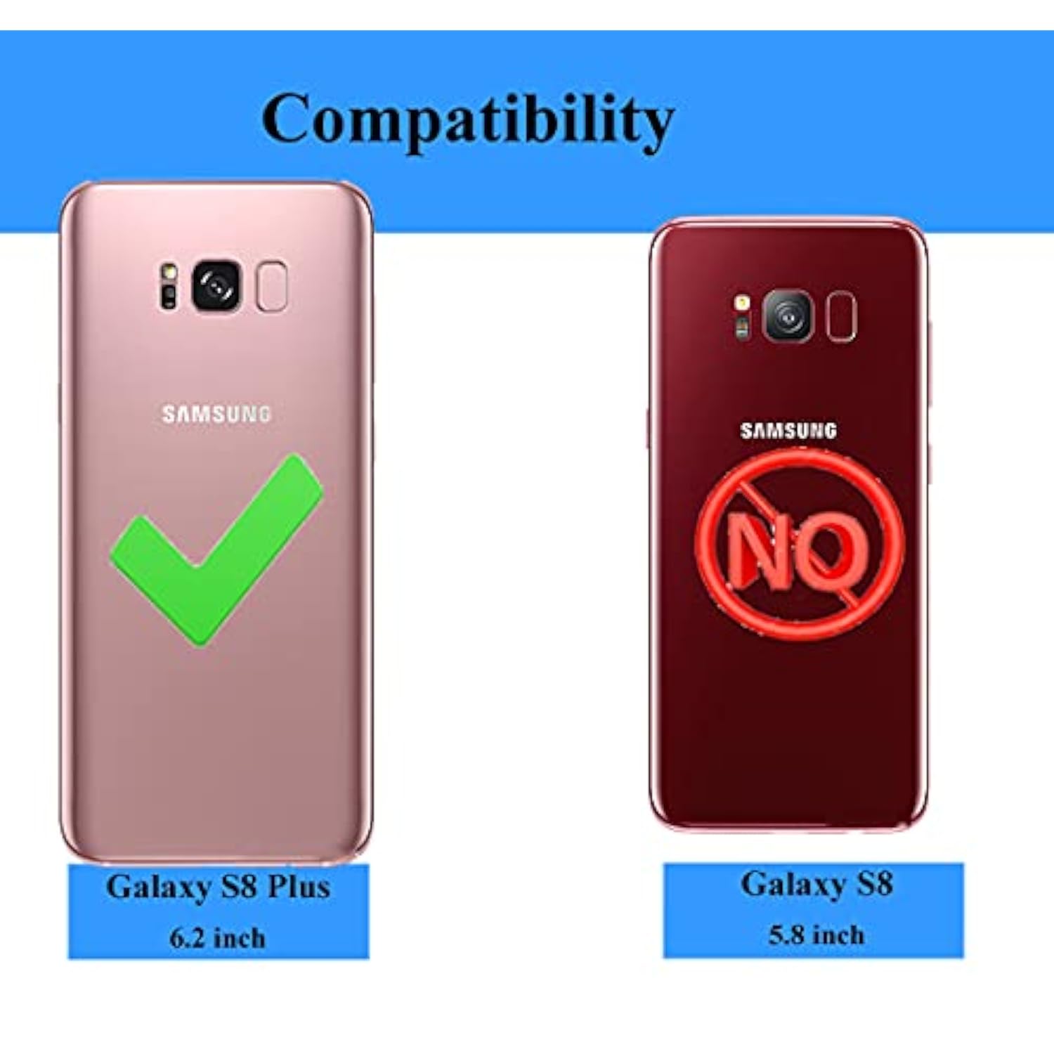 Samsung Galaxy S8 Plus Case With Hd Screen Protectors, Military-Grade Metal Ring Holder Kickstand 15Ft Drop Tested Shockproof Cover Case For Samsung Galaxy S8+ (2017) Red