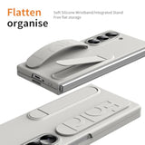 For Samsung Galaxy Z Fold 7 Protect Case With Wristband Stand,Bulit-In Screen & Lens Protection Shockproof Full Body Drop Fall Protection.(White)