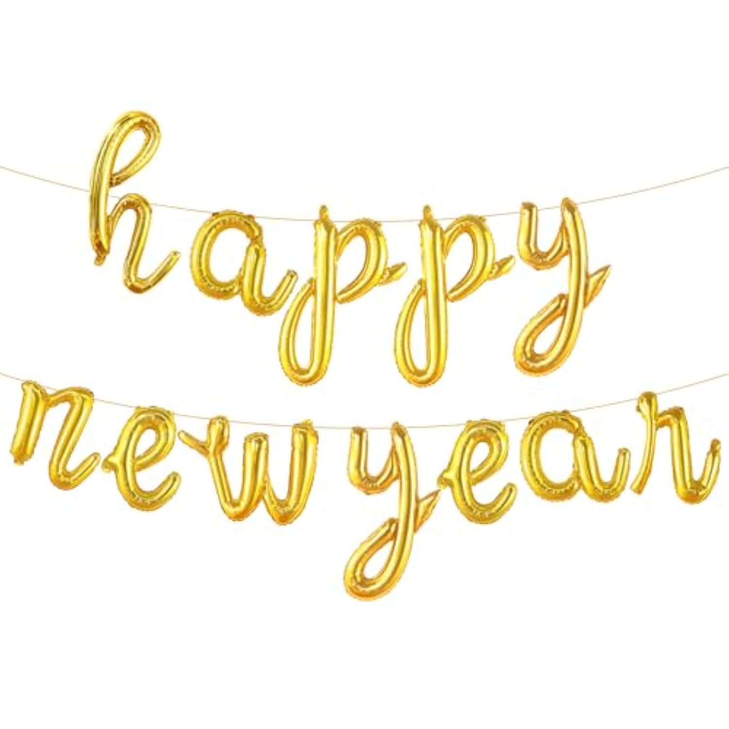 16In Script Gold Happy New Year Balloons NYE Party Decorations 2026