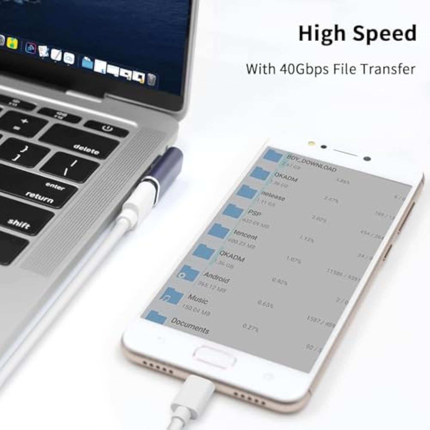 Usb C Right Angle Adapter For Usb 4 Cable, 40Gbps Usb 4 Cable Adapter, 90 Degr