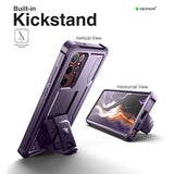 Full Body Case For Galaxy S22 Ultra 5G/6.8 Inches, [Extra Front Frame] Heavy Duty Military Grade Protection Built-In Screen Protector And Kickstand For Samsung S22 Ultra 5G,Phantom Purple