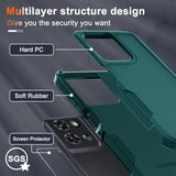 For Moto G Power 5G 2025 Case, Full Body Heavy Duty Rugged Shockproof Protective Phone Cover With Lanyard Strap, Tempered Glass Screen Protector, Dark Green