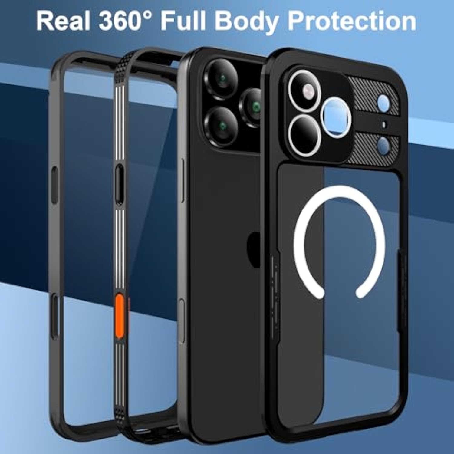 For Iphone 17 Pro Max Waterproof Case, With Built-In Screen Protector Dustproof Shockproof [Compatible With Magsafe] Full Body Underwater Protective Phone Cover For Iphone 17 Pro Max 6.9" (Black)