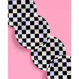 Black And Iridescent Checker Paper Plates - 25 Pack | Happy Birthday Party Decorations, Cute Bachelorette Party, Cool Cake Plates, Checker Disposable Party Plates