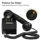 Retro Wall Phones For Landline With Mechanical Ringer Corded Telephone Wall Mounted With Indicator Waterproof Old Style Landline Phones For Home Kitchen, Black