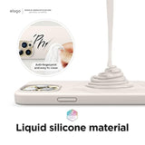 elago Compatible with iPhone 13 Pro Max Case, Liquid Silicone Case, Full Body Screen Camera Protective Cover, Shockproof, Slim Phone, Anti-Scratch Soft Microfiber Lining, 6.7 inch (Stone)