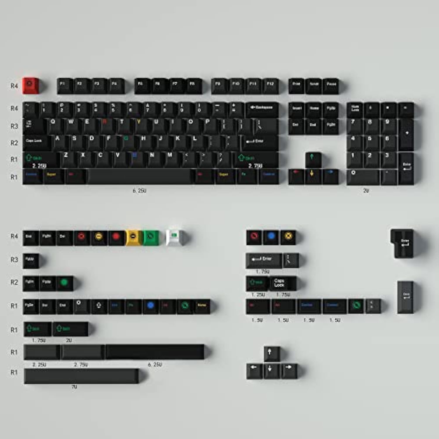 Pbt Black Gray Keycaps 153 Keys Cherry Profile Custom Iso Ansi Keyboard Keycap