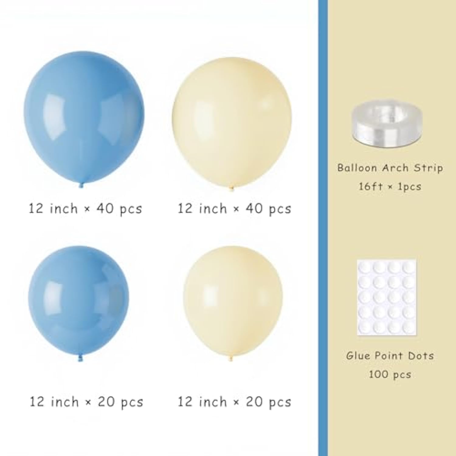 Pastel Balloon Garland Arch Kit With 100 Pcs Blue And Yellow Balloons, Diy Balloon Bouquet Kit For Baby Shower, Wedding Bachelorette Birthday Party , Balloon Decorations