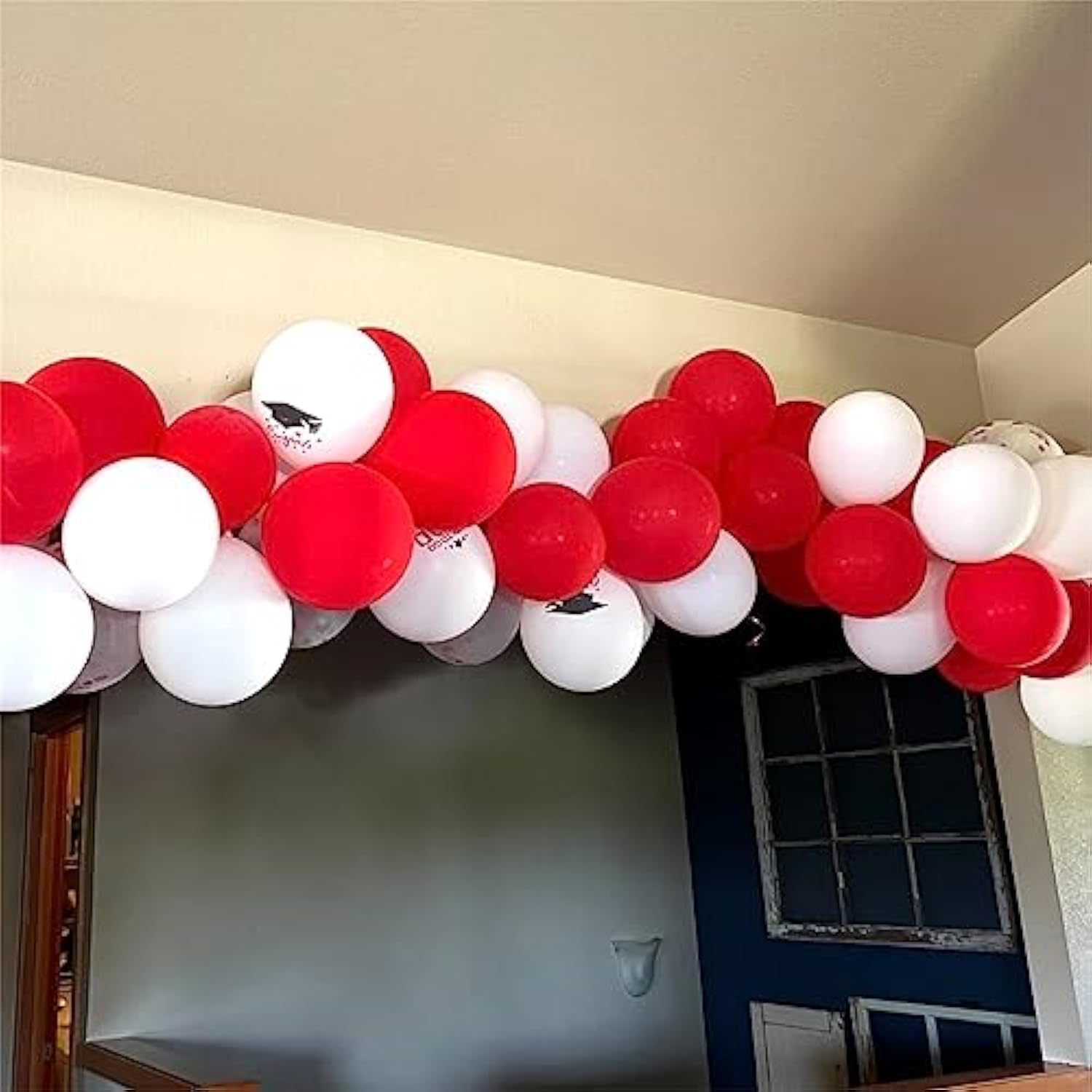 Red White Balloons Set, 35 Pack 12 Inch Red White Confetti Latex Ballo